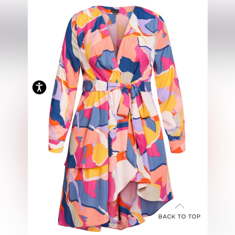 City Chic Wrap Blouse- Multicolor